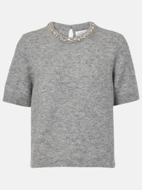velvet Layton embellished alpaca and wool-blend top