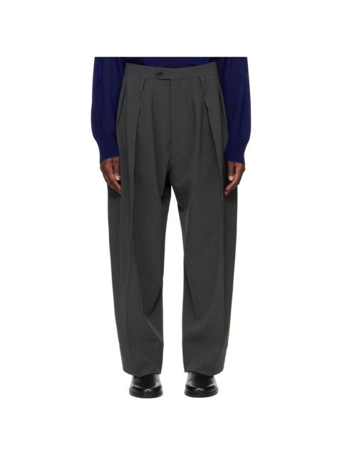 RAINMAKER KYOTO Gray Double Cloth 3-Pleated Trousers