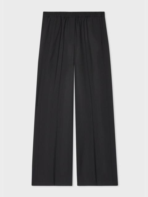 Paul Smith Women's Black Wool Wide-Leg Trousers