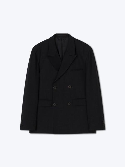 Nanushka COLLAS - Satin-trimmed suit jacket - Off-black