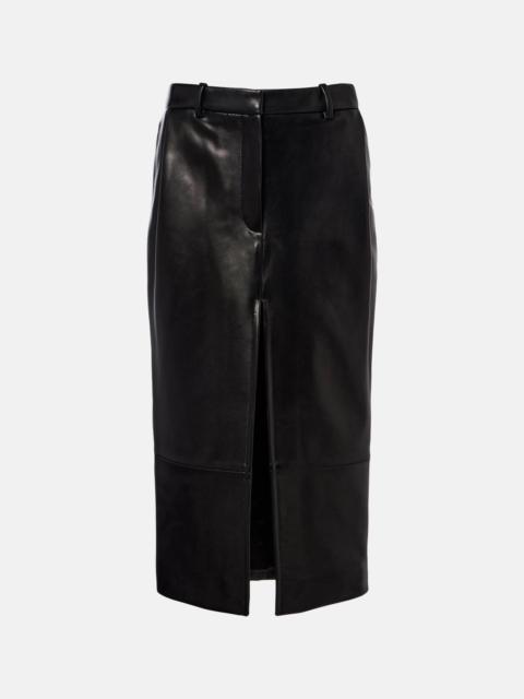 KHAITE Anden leather midi skirt