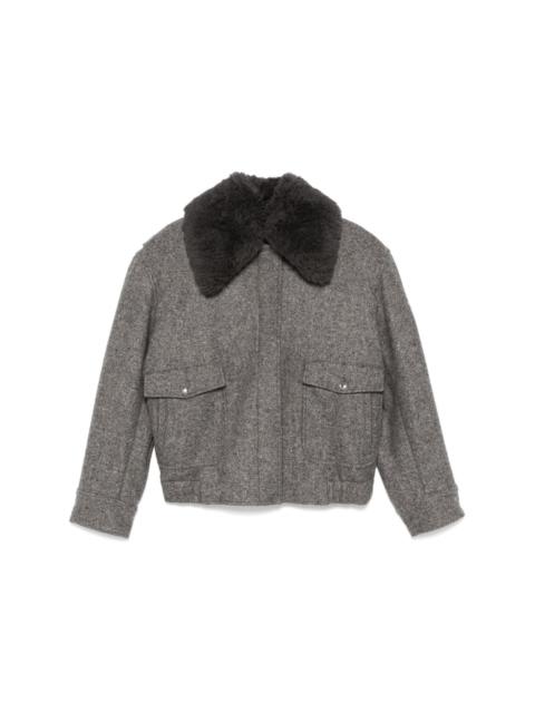 spread-collar coat