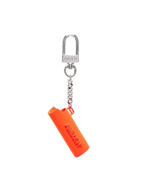 logo-embossed lighter case keyring