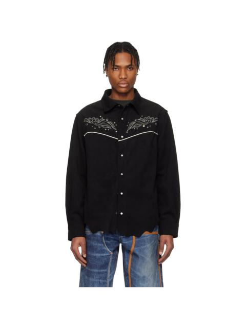Black Lemmans Faux-Suede Shirt