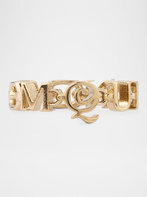 Alexander McQueen Logo Text Ring