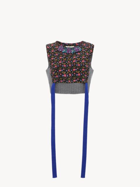 Chloé HYBRID CROPPED TOP IN CRÊPE DE CHINE
