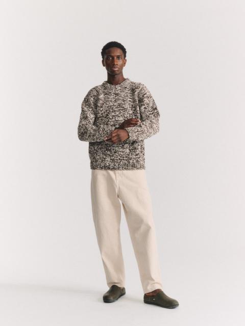 CASEY/CASEY MIX STITCH JUMPER - BROWN/CHALK