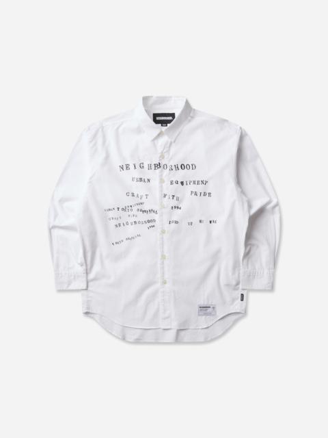 NEIGHBORHOOD Men's Typographic Longsleeve Shirt White