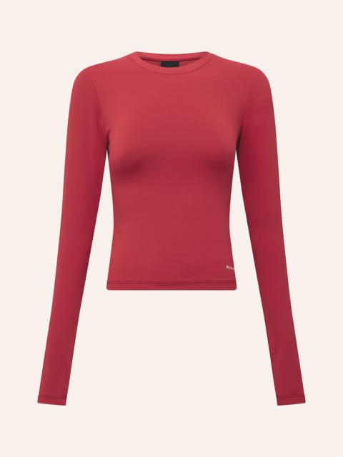 P.E NATION FOUNDATION LONG SLEEVE TOP IN CHERRY