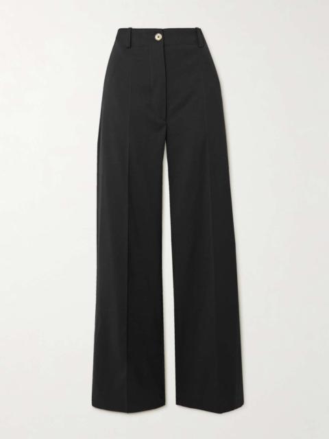 PATOU Iconic wool-blend wide-leg twill pants