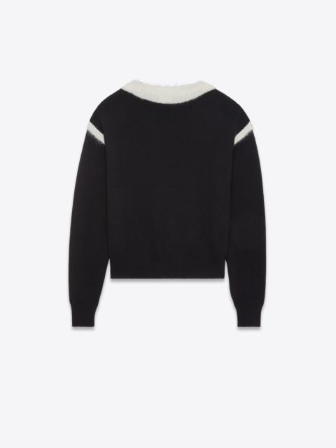 SAINT LAURENT boatneck sweater in wool mohair