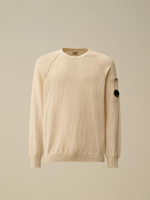 C.P. Company Cotton/Nylon Crewneck Lens Raglan Sweater