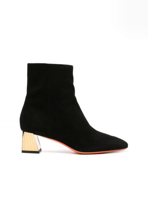 Santoni 55mm square-toe suede ankle boots