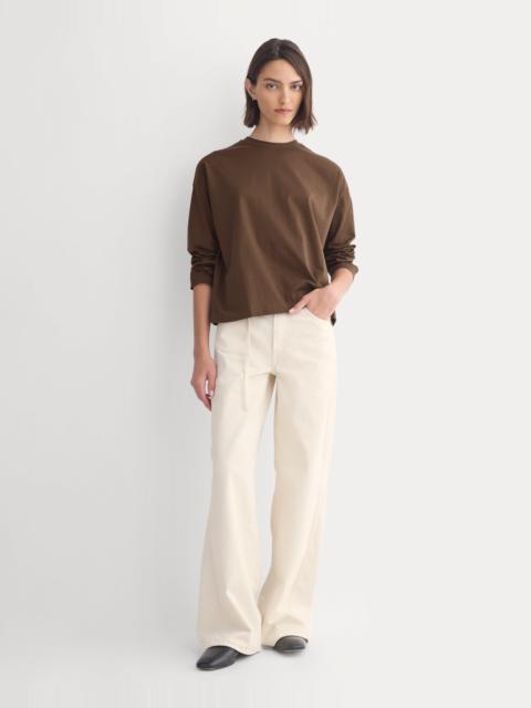 EVERLANE FOREVER JERSEY BOXY LONG-SLEEVE CREW