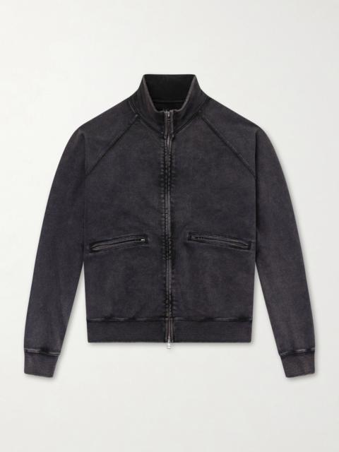 FrizmWORKS Cotton-Blend Jersey Zip-Up Sweatshirt