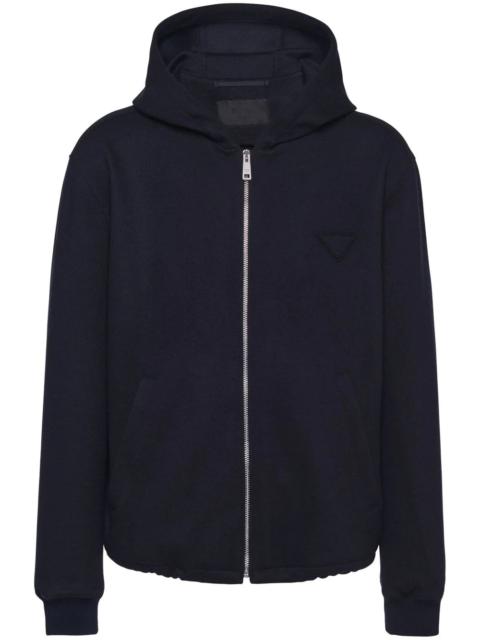 zip-front wool hoodie