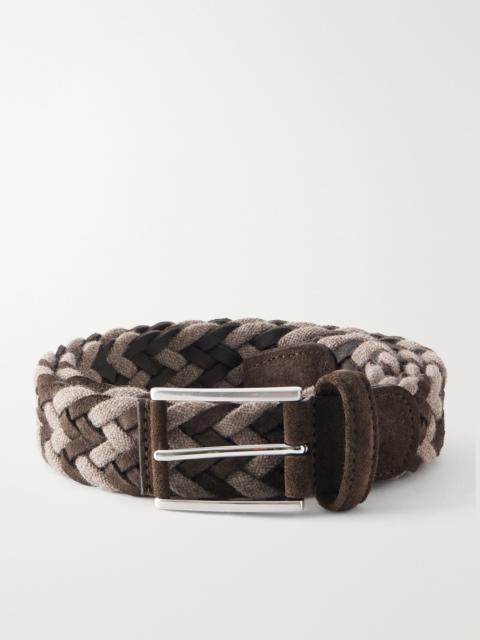 Anderson's 3.5 cm Suede-Trimmed Woven Belt