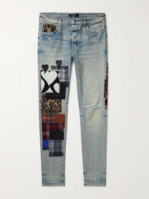 AMIRI Artpatch Skinny-Fit Distressed Patchwork Jeans