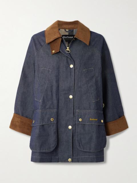 Barbour Asker Cotton Corduroy-trimmed Denim Jacket