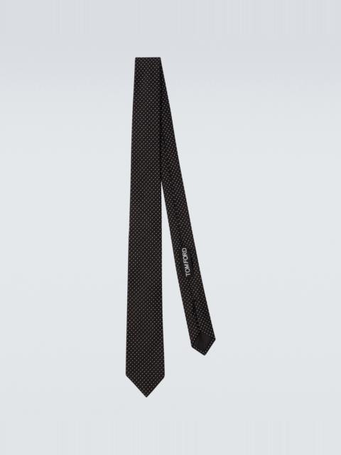 TOM FORD Polka-dot silk jacquard tie