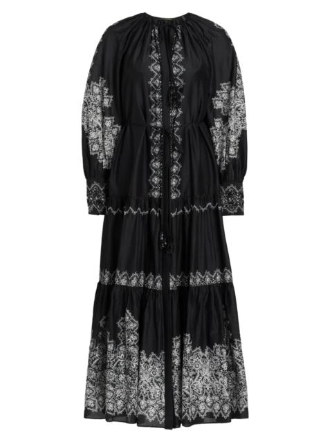 KOBI HALPERIN Women's Lauryn Lace Print Cotton-Silk Maxi Dress - Black
