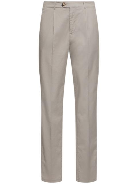 Dyed stretch cotton gabardine pants