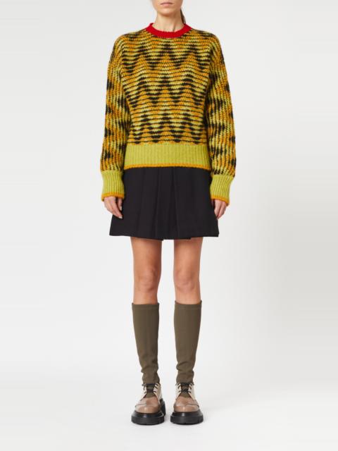 Plan C Long Sleeve Jacquard Knit Sweater