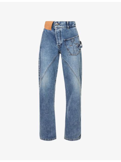 JW Anderson Asymmetric Twisted Waistband Denim Jeans