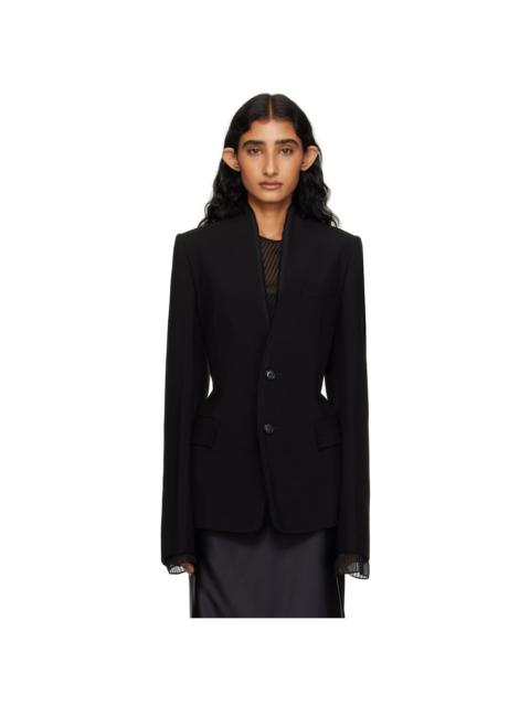 Ann Demeulemeester Black Sady Collarless Fitted Blazer