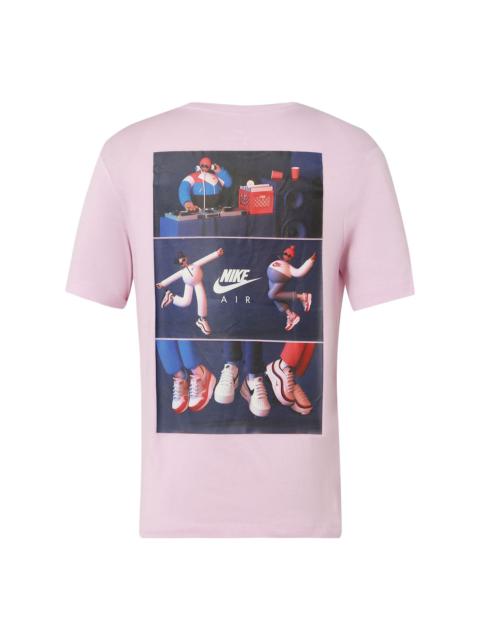 Nike Nike Sportswear Logo Back Pattern Printing Casual Short Sleeve Pink CW0414-676
