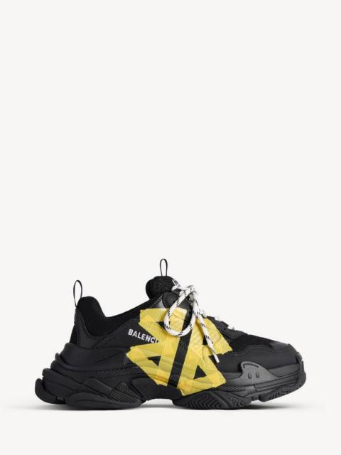 BALENCIAGA Men's Triple S Tape Type Sneaker in Black/yellow
