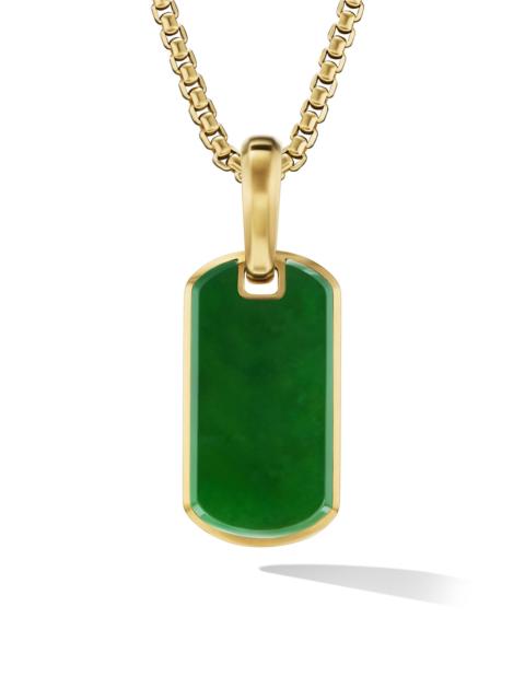 DAVID YURMAN Men's Chevron Tag in 18K Yellow Gold - Nephrite Jade