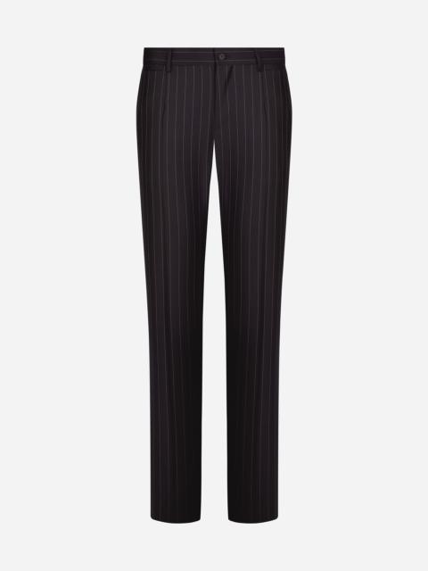 Tailored pinstripe virgin wool pants
