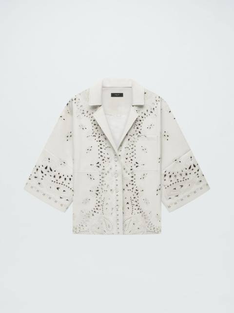 AMIRI LEATHER BANDANA SHIRT