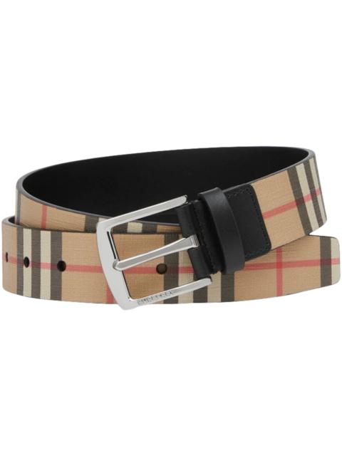 Burberry Burberry Vintage Check And Leather Belt Archive Beige/Black
