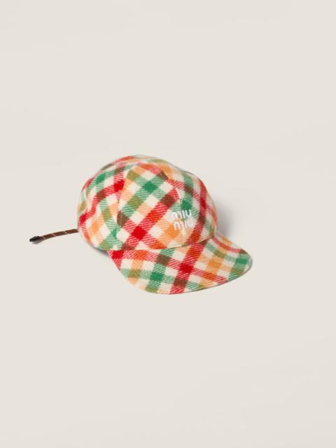 Miu Miu Plaid wool baseball cap