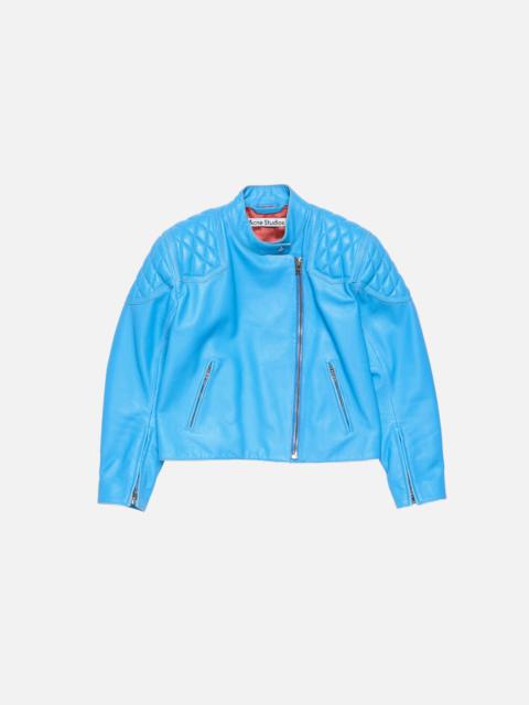 Acne Studios Leather biker jacket - Aqua blue