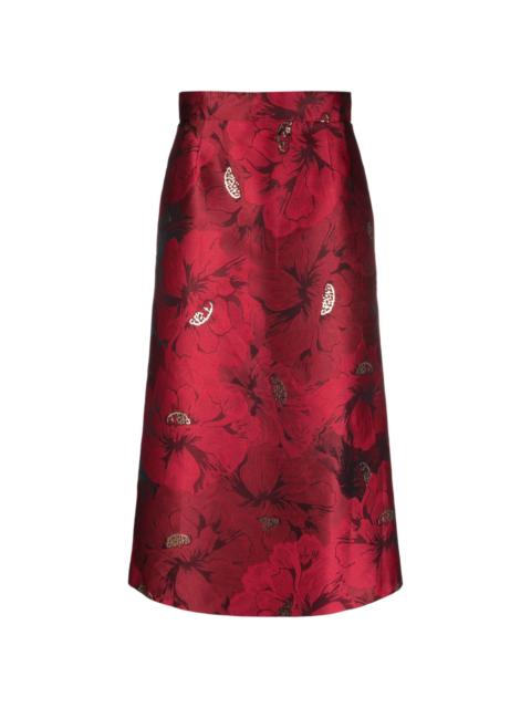 La DoubleJ Badia brocade high-waisted skirt