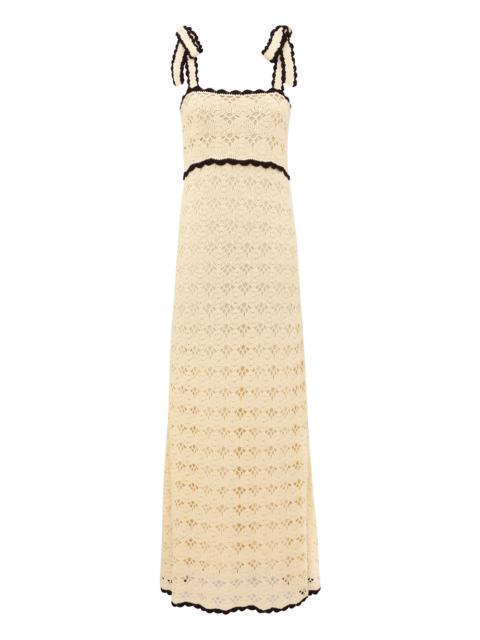 Zimmermann ASTER CROCHET TIE MIDI DRESS