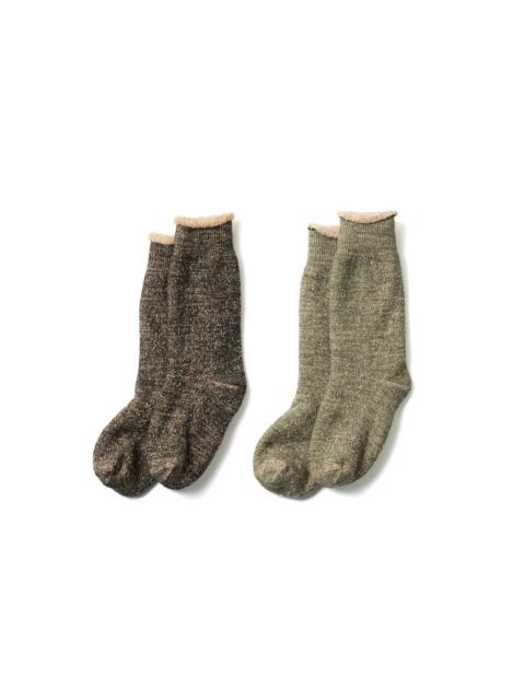 ROTOTO® Double Face Crew Socks - Merino Wool & Brown OG
