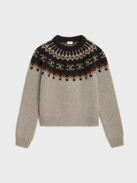 crew neck sweater in triomphe fair isle wool