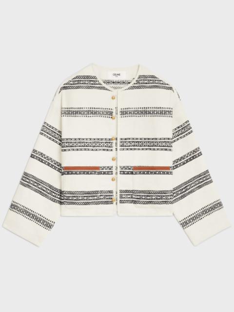 CELINE baja cardigan in striped tweed
