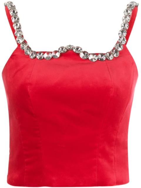 VIVETTA crystal-embellished cropped tank top