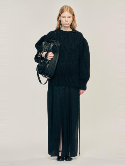 Simone Rocha Embellished Puff Sleeve Chunky Knit Jumper