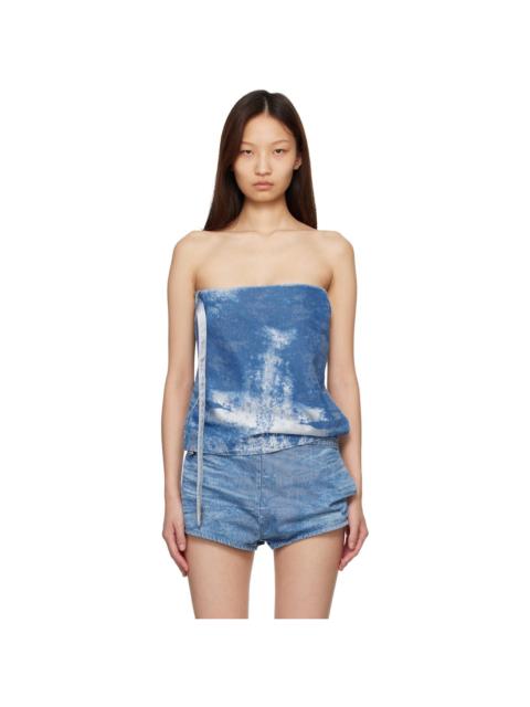 Diesel Blue Satin Denim Sleeveless Top