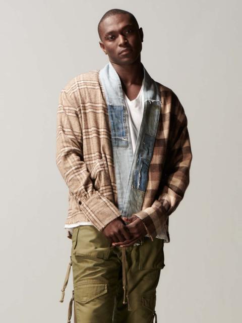 Greg Lauren Greg Lauren Brown Split GL1 Kimono Jacket