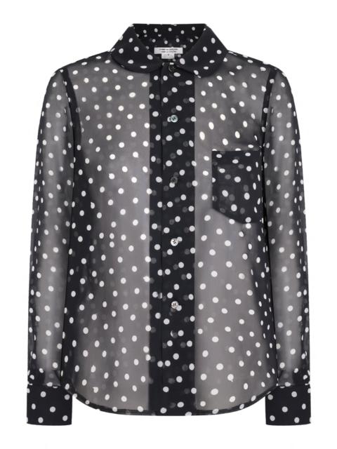 SHEER POLKA DOT L/S SHIRT | BLACK