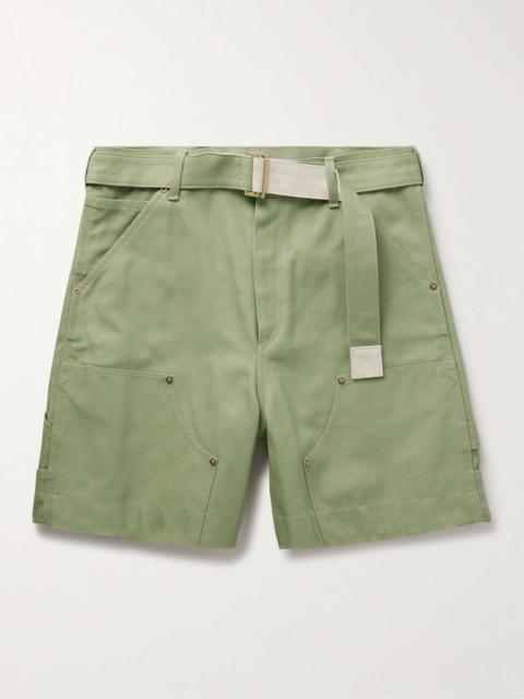 sacai + Carhartt WIP Wide-Leg Belted Cotton-Canvas Shorts