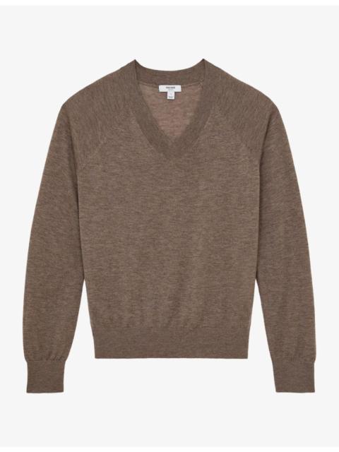 REISS Paris V-Neck Wool Jumper