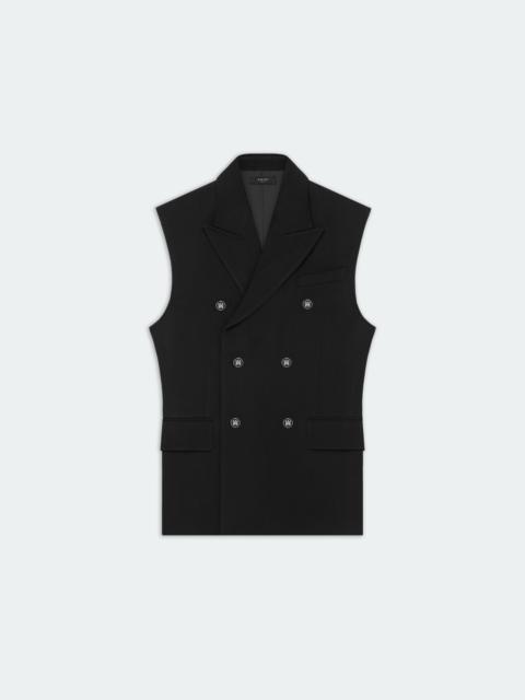 AMIRI DOUBLE-BREASTED SLEEVELESS BLAZER